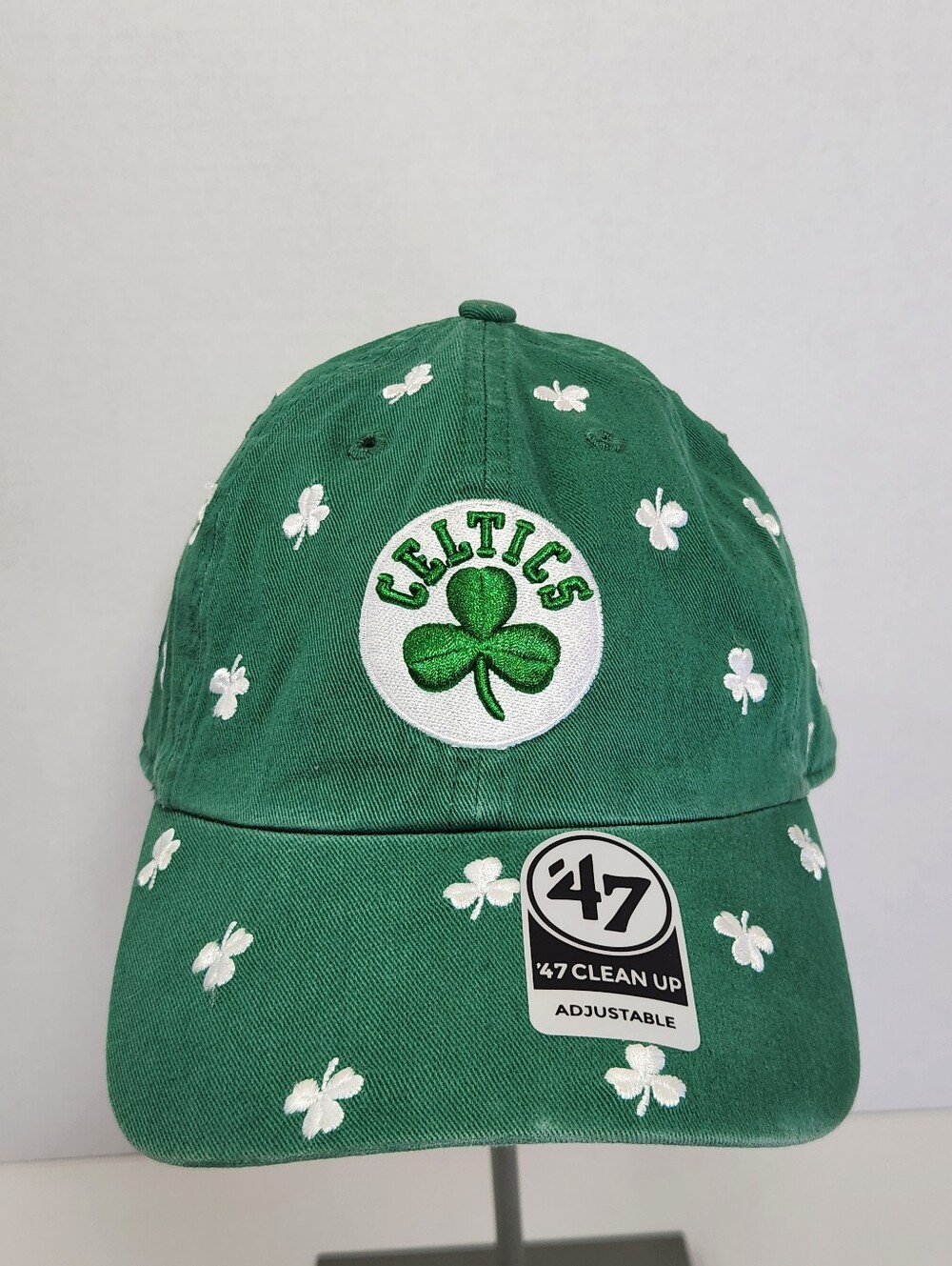 '47 Brand Men's Green Clover Boston Celtics Strapback Adjustable One Size Hat